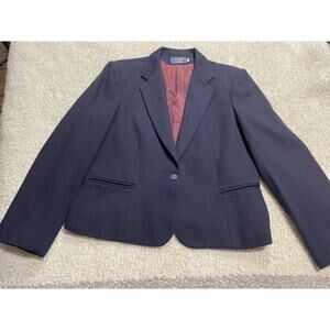 VTG haberdashery collection by Personal women's size 12 vintage navy wool blazer